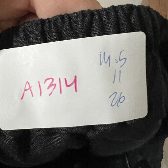 Basler Women's M Black Cropped Pants Linen Pull-On Wide Leg Stretch Waist 29x26 - Picture 12 of 12